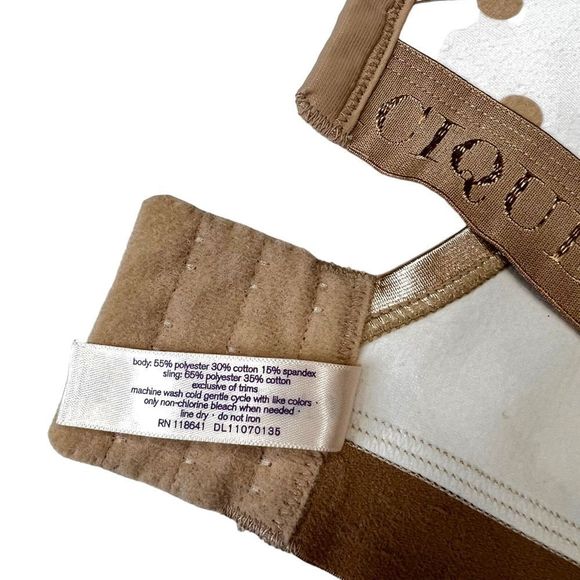 Cacique Cotton No Wire Bra in Ivory/Tan Polka Dot Size 46C - Picture 6 of 7